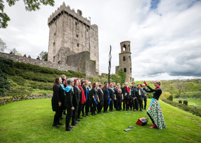 Jed Niezgoda, Ireland: Singing at Blarney Castle, Ireland, 2019, Cheep Trill Choir, Australia - Choral Trail performance at Blarney Castle, County Cork, Ireland during the 2019 Cork International Choral Festival.