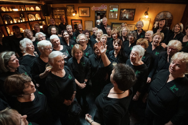 Jed Niezgoda, Ireland: Choral Trail, 2019, Sing For Your Life! Choir, Australia - Sing For Your Life! choir performing in The Shelbourne Bar, a traditional Irish pub in the heart of Cork, Ireland, as part of the Choral Trail of the Cork International Choral Festival.