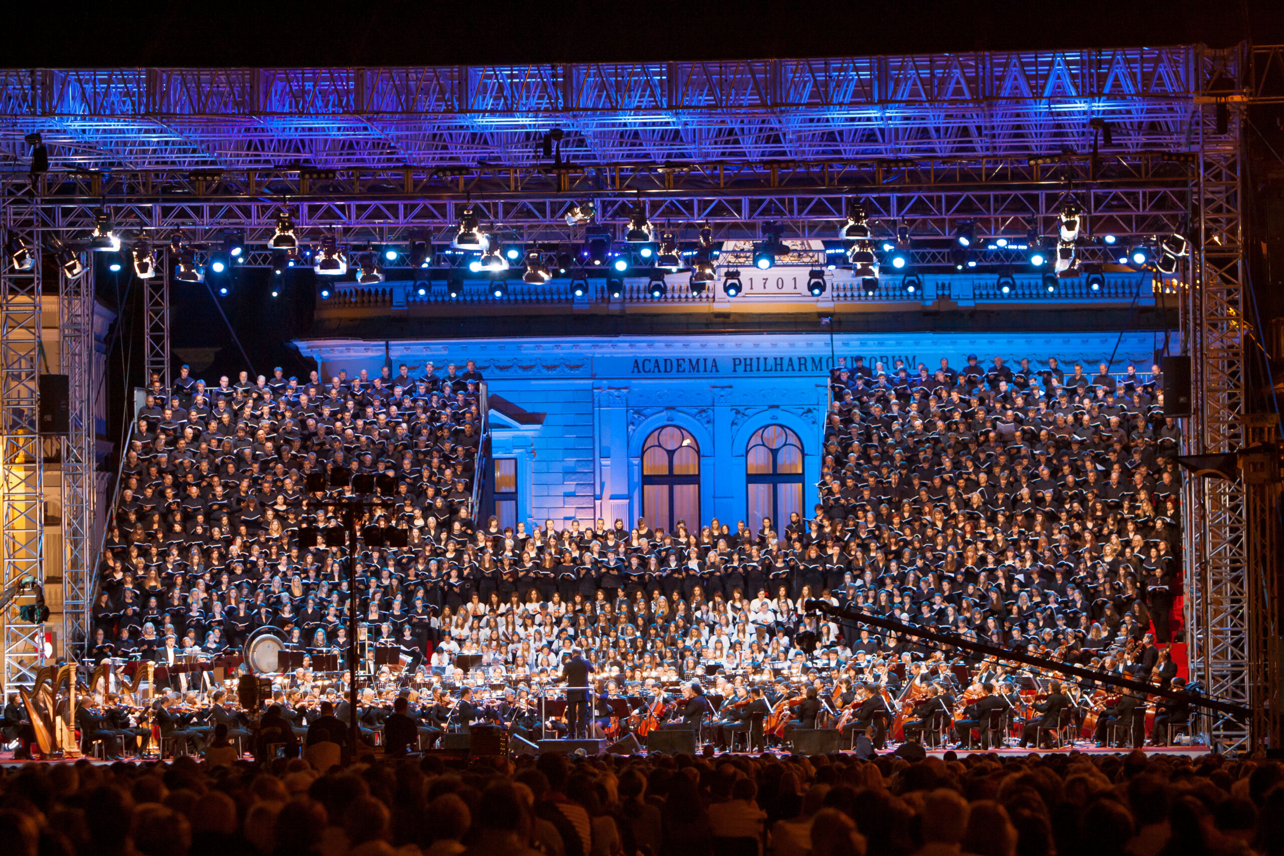Janez Kotar, Slovenia: Symphony of a Thousand, 2011, Slovenia - On the 20th anniversary of Slovenia’s independence, the Slovenian Philharmonic Orchestra and the Zagreb Philharmonic Orchestra performed Mahler’s Symphony No. 8 under the baton of Valery Gergiev. The united choir consisted of 950 singers from 21 Slovenian and Croatian choirs.